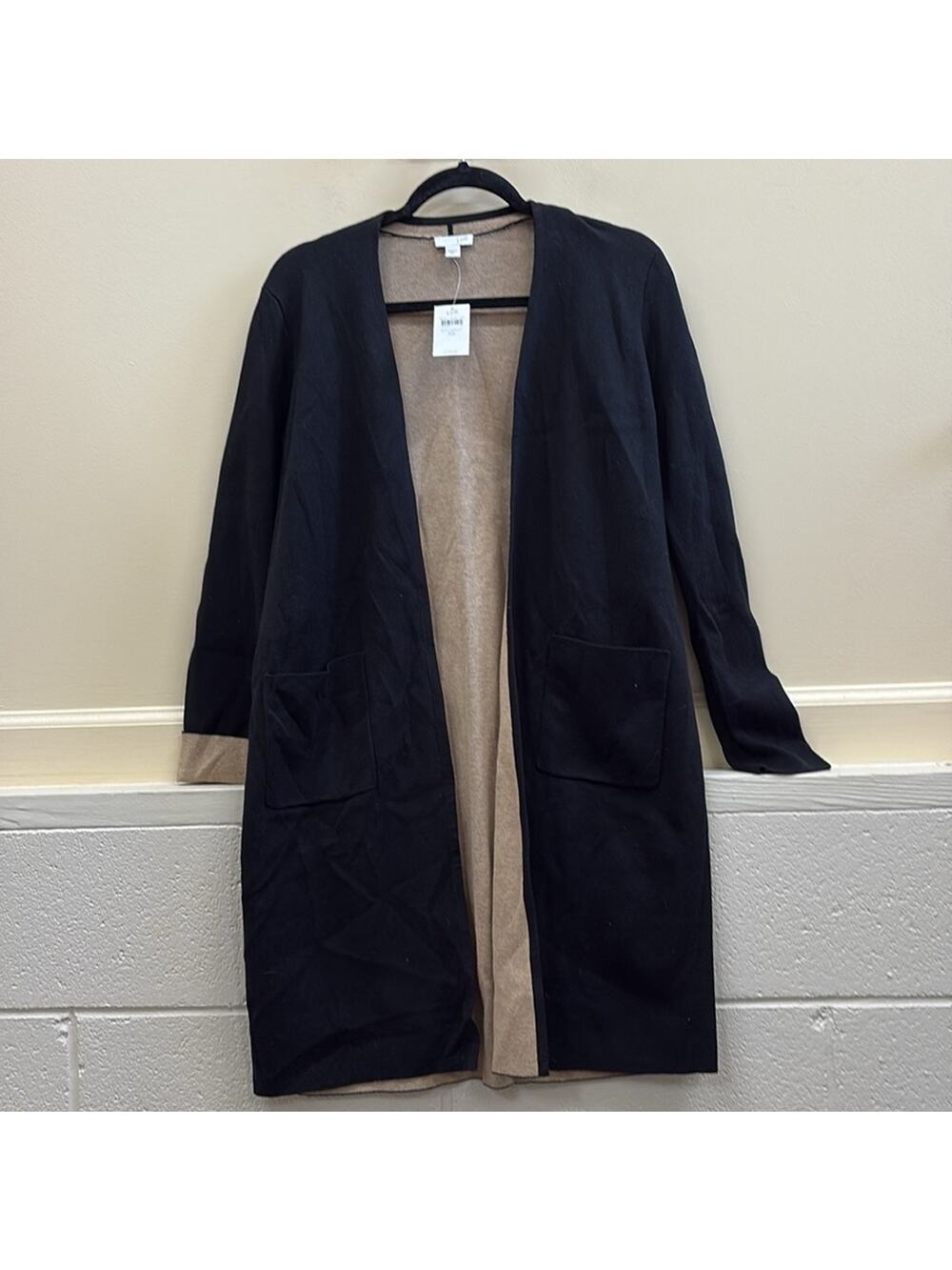 J. Jill women’s XS NWT oversized long black open front pockets